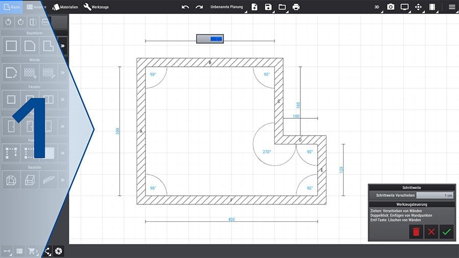 Badplaner: Schritt 1