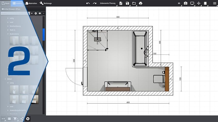 Badplaner: Schritt 2